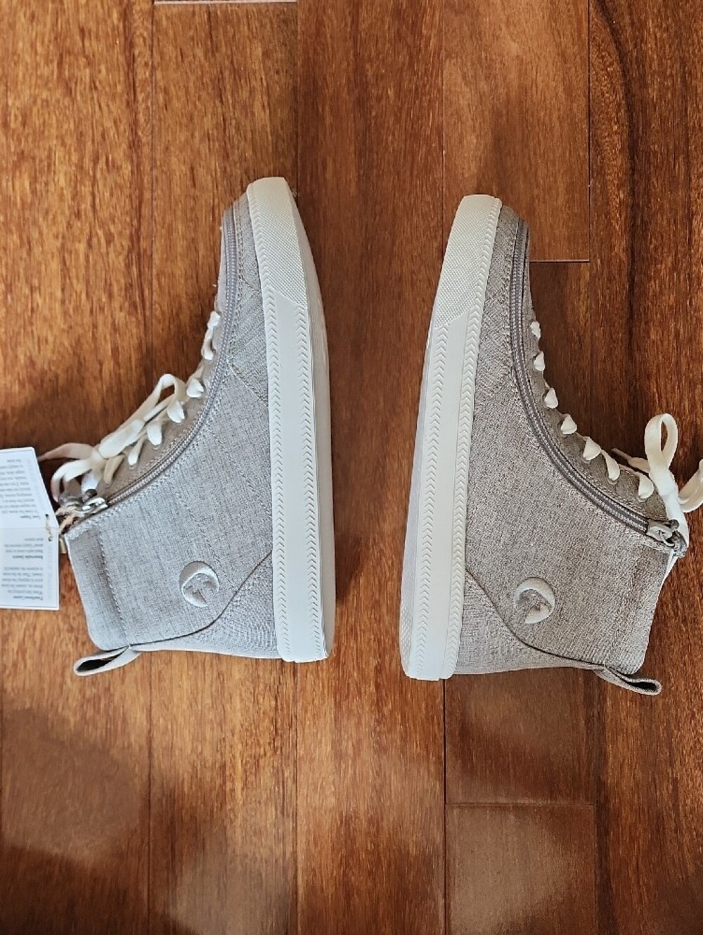 BILLY FOOTWEAR Kids High-Top Sneakers in Light Gray - Casual Lace-Up Comfort - Picture 2 of 5